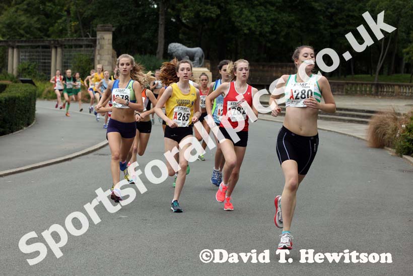 Under-17 womens start at the Northern Road Relays, Blackpool.